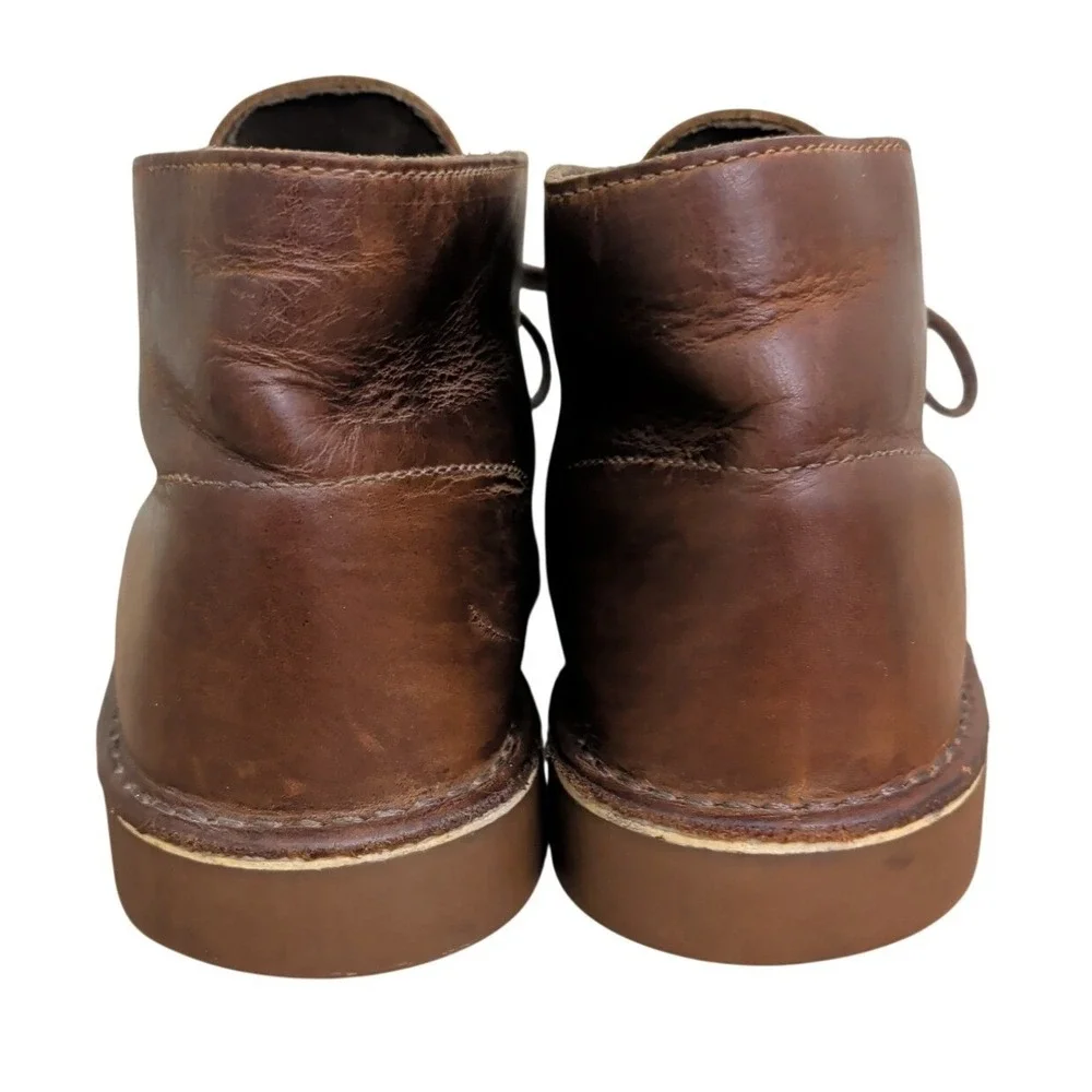 Clarks Bushacre 2 Mens 10.5 Beeswax Brown Leather Chukka Boots Lace Up Ankle